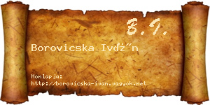 Borovicska Iván névjegykártya